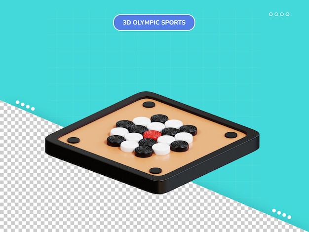 PSD carrom bord 3d pictogram