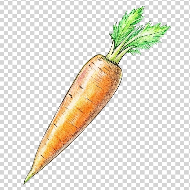 PSD carrot art isolated on transparent background