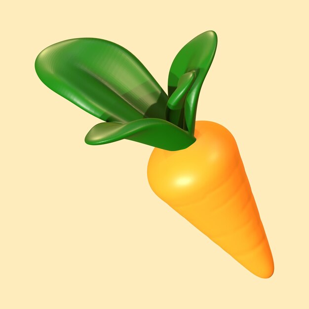 PSD carrot orange 3d