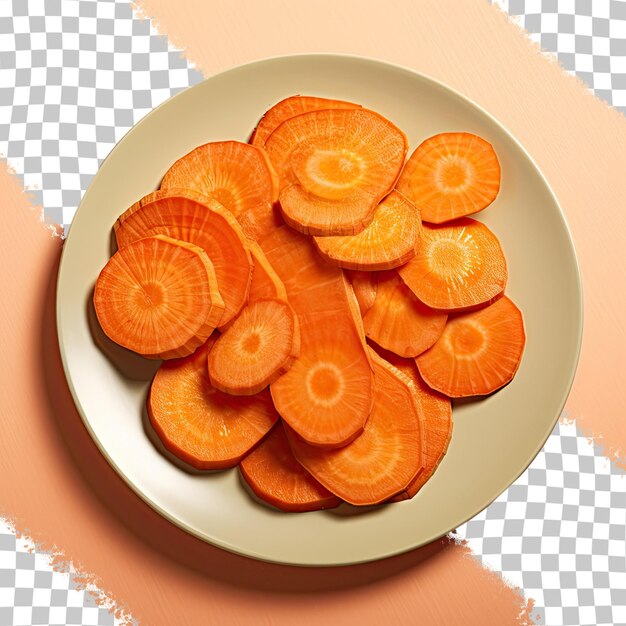 PSD carrot pieces arranged on a dish