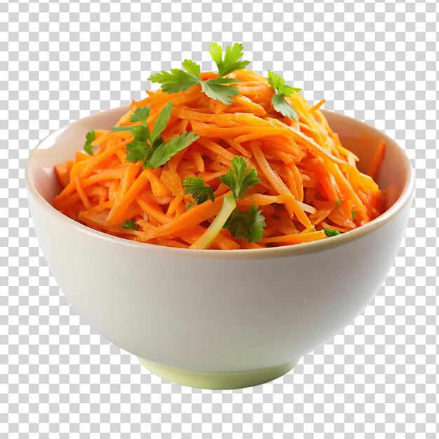 PSD carrot salad on bowl transparent on transparent background