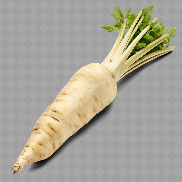 PSD a carrot with a bunch of green leaves on it