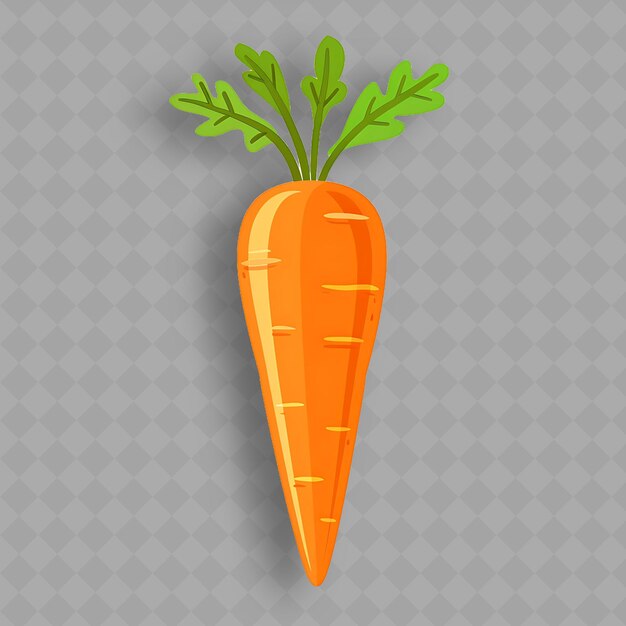 PSD a carrot with a green top on a gray background