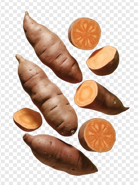 PSD una carota con una radice e metà di essa