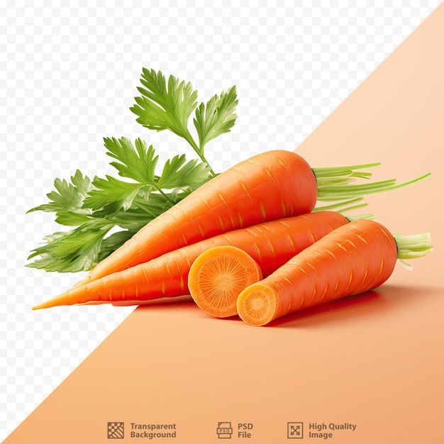 PSD carrots sliced alone on transparent background