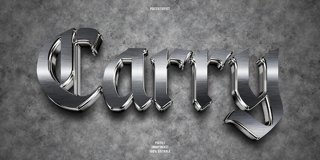 Carry 3d editable text effect