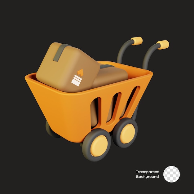 PSD cart logistic 3d icon