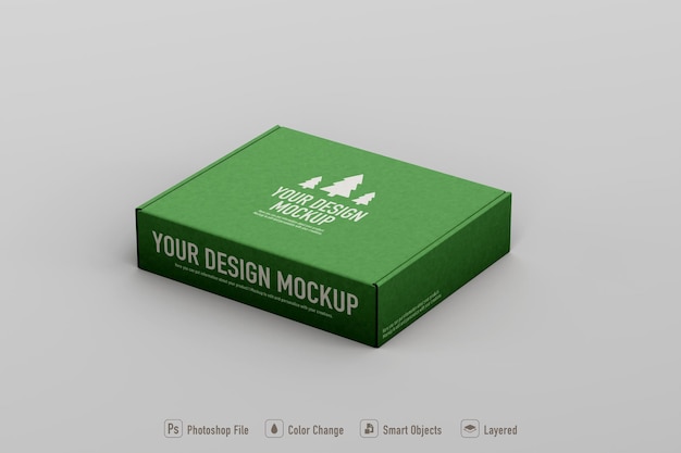 Carton box mockup on white background