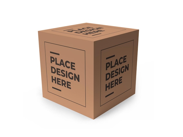 PSD carton box packaging mockup template isolated