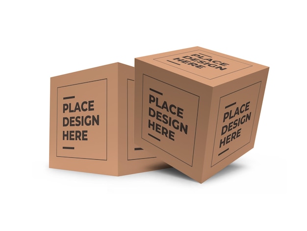 Carton box packaging mockup template isolated