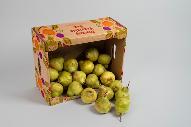 PSD carton box  with pears arrangement