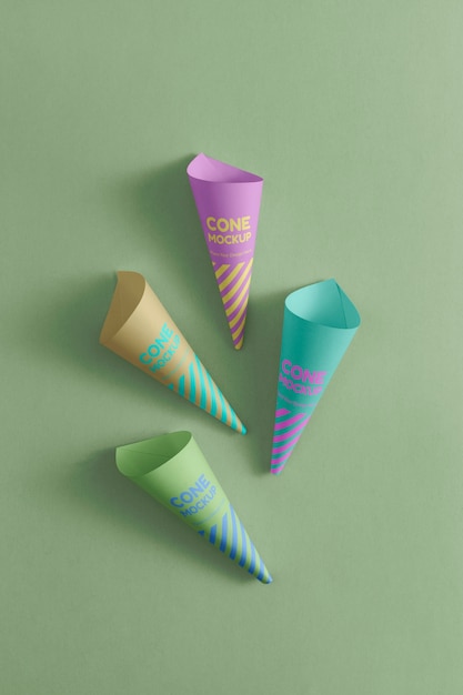 PSD carton cone mockup design