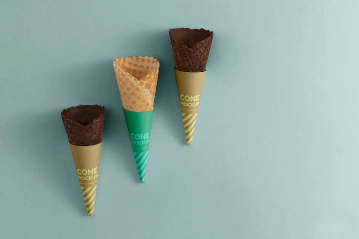 PSD carton cone mockup design