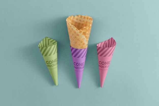 PSD carton cone mockup design