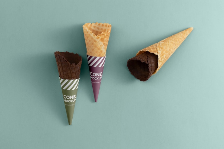 PSD carton cone mockup design