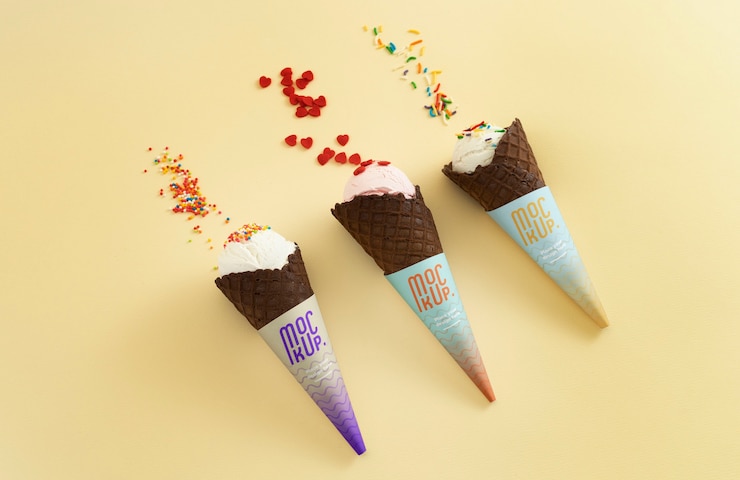 PSD carton cone mockup design