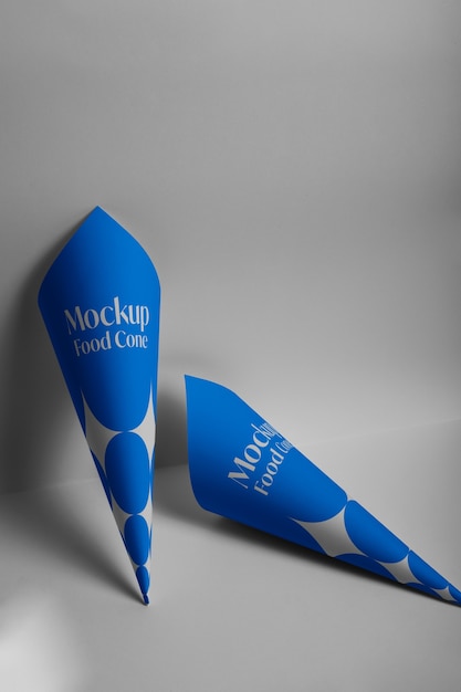 PSD carton cones mockup design