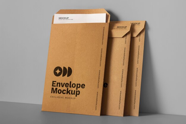 PSD carton envelopes arrangement mockup