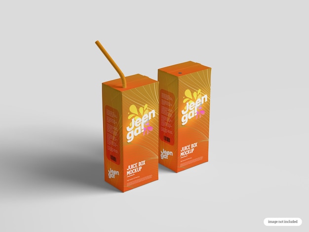 PSD carton juice box mockup