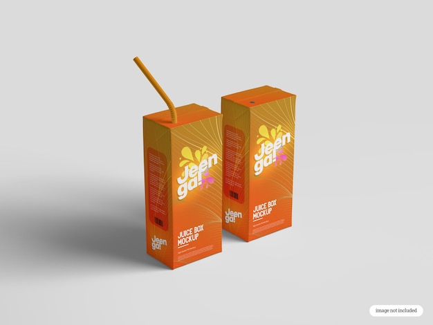 Mockup di scatola di succo di cartone