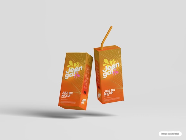 PSD mockup di scatola di succo di cartone