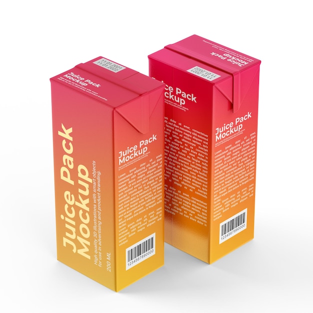 Carton juice box mockup