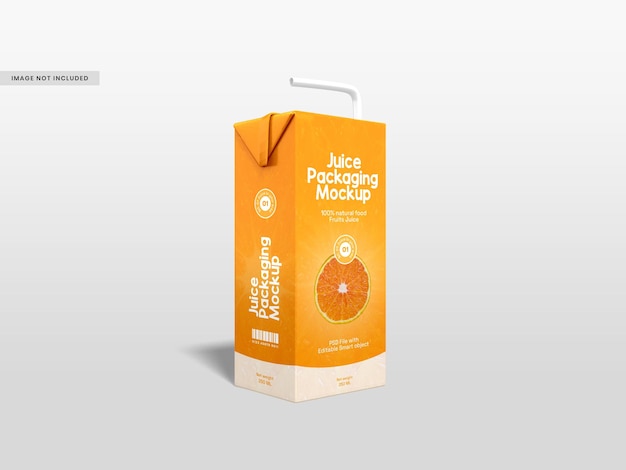 PSD mockup della confezione di scatola di succo di cartone