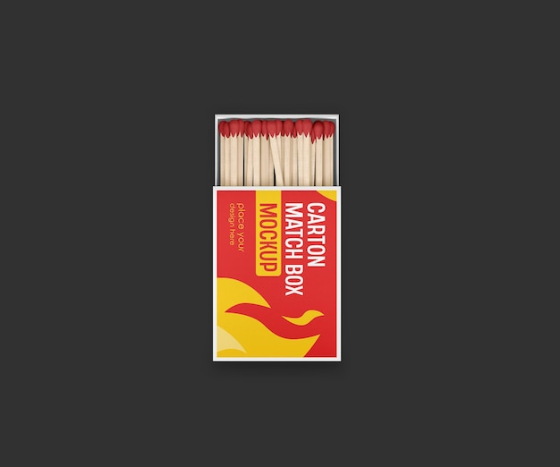 PSD mockup di scatola di fiammiferi in cartone