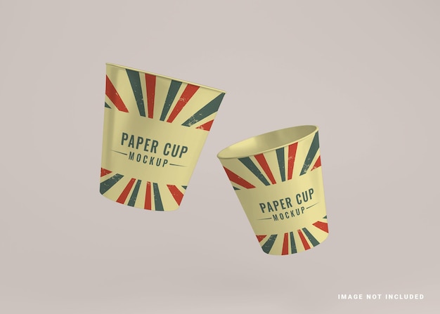 カートン紙コーヒーカップモックアップテンプレート