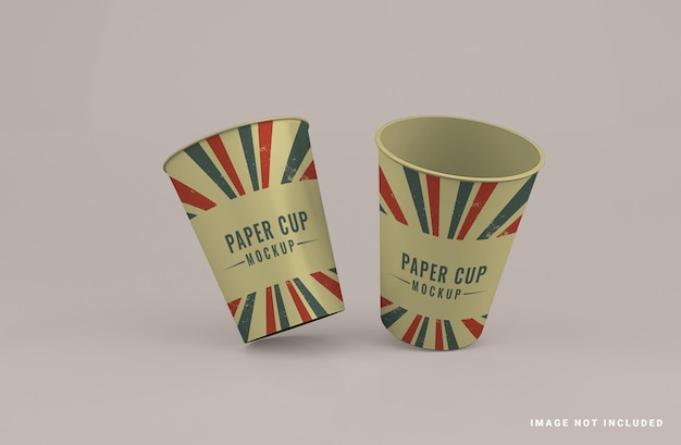 PSD carton paper coffee cup mockup template