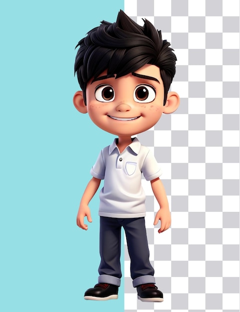 PSD cartoon 3d character of happy boy