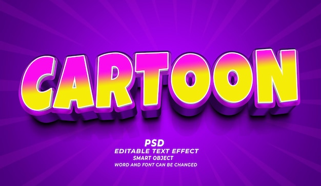 PSD cartoon 3d editable text effect photoshop psd template