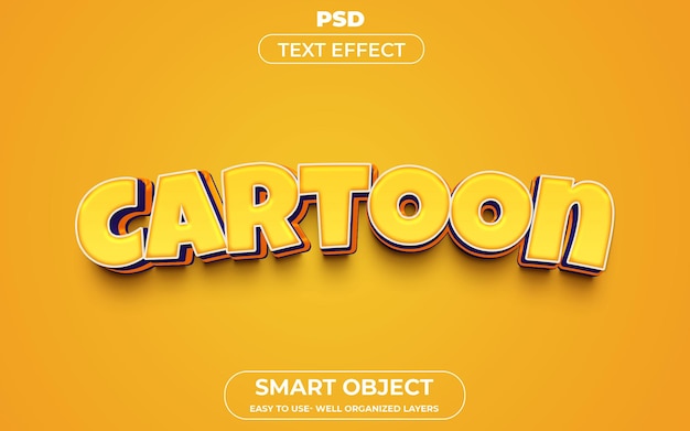 PSD cartoon 3d editable text effect premium