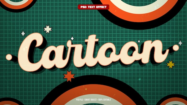 PSD cartoon 3d editable text effect