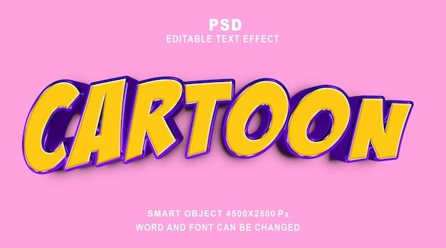 cartoon 3d psd editable text effect photoshop template