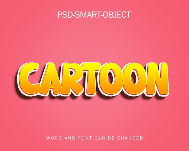 PSD cartoon 3d-teksteffect