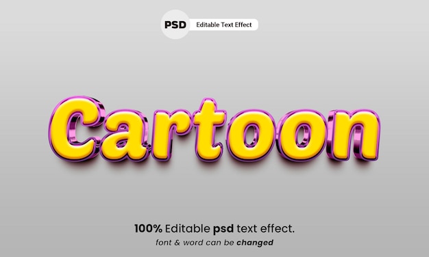 PSD cartoon 3d text effect editable psd text effect