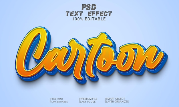 Cartoon 3D Text Effect PSD File