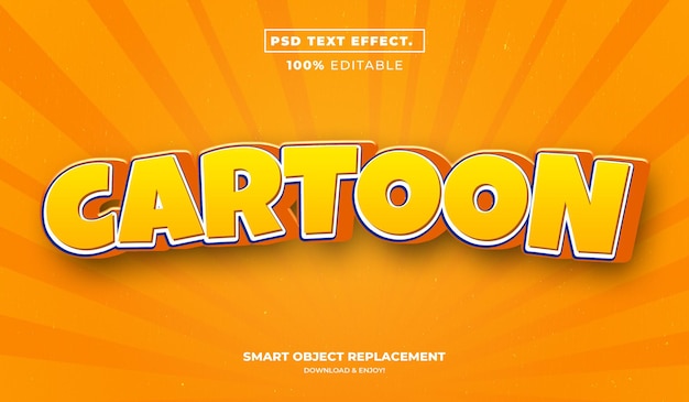 cartoon 3d vetgedrukt lettertype bewerkbare premium psd-sjabloon