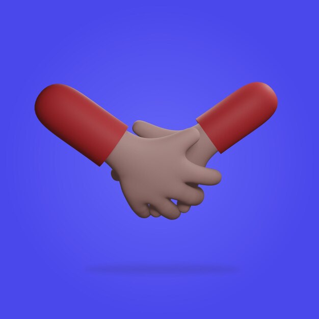 PSD cartoon 3d zakenman hand met handdruk gebaar gratis psd