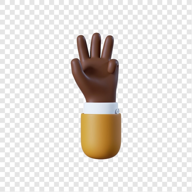 Мультфильм афро-американский бизнесмен рука четыре жест