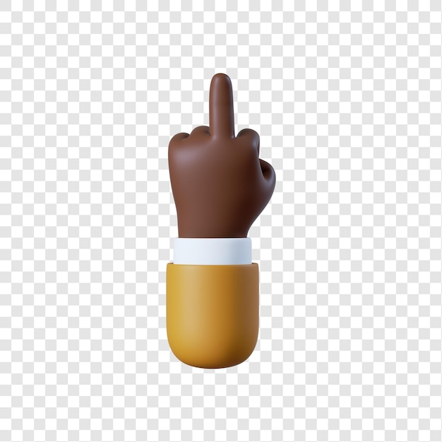 Cartoon african-american businessman hand middle finger gesture