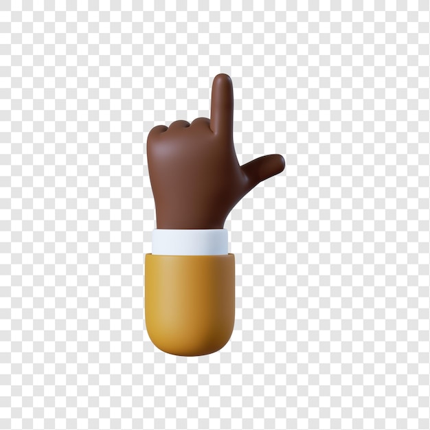 Cartoon african-american businessman hand pointing gesture