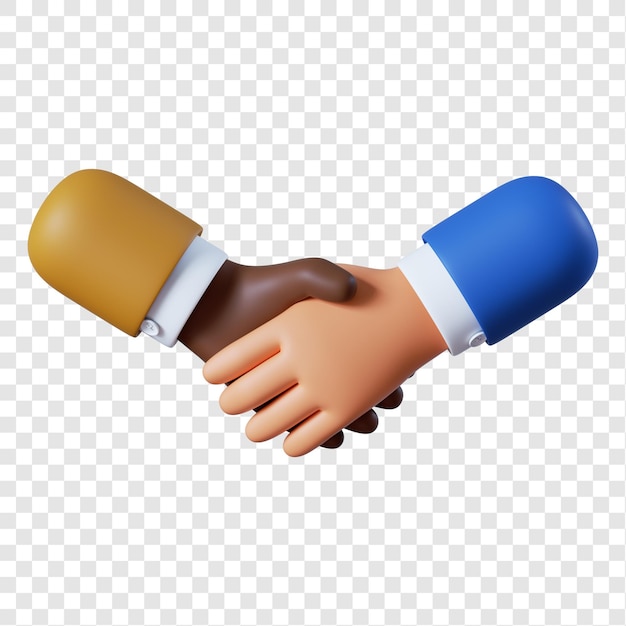 Cartoon African-American businessman handshake gesture