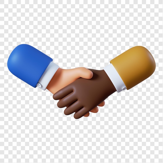 PSD cartoon african-american businessman handshake gesture