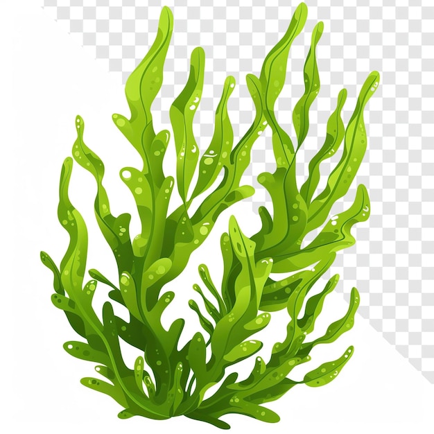 PSD cartoon algae clip art on transparent background