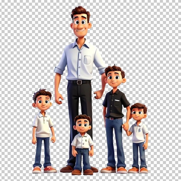 Cartoon animated family members