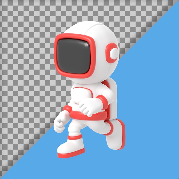 Cartoon Astronaut 3D Rendering Illustration