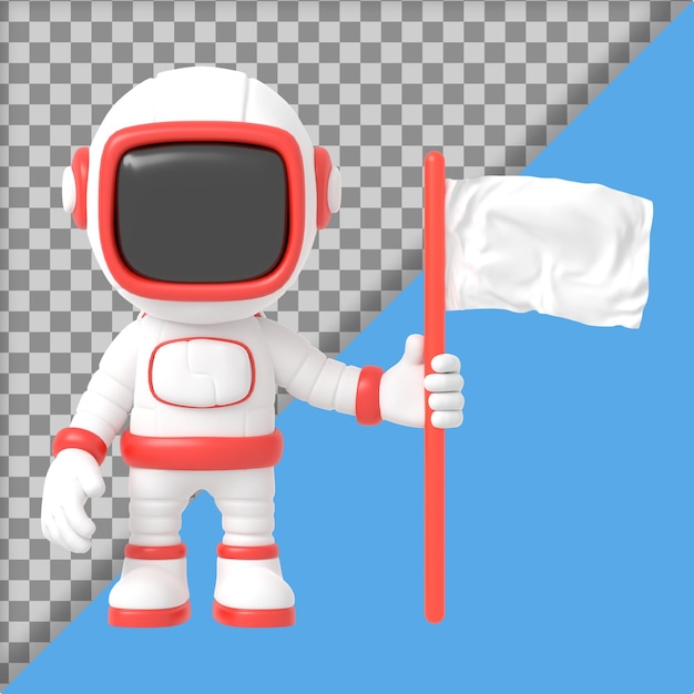 Cartoon astronaut 3d rendering illustration