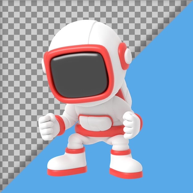 Cartoon Astronaut 3D Rendering Illustration